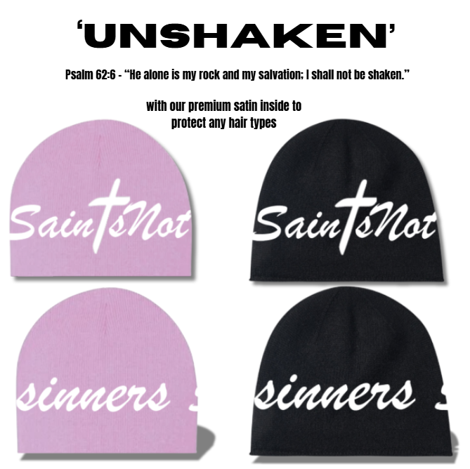 'UNSHAKEN' Satin Beanie